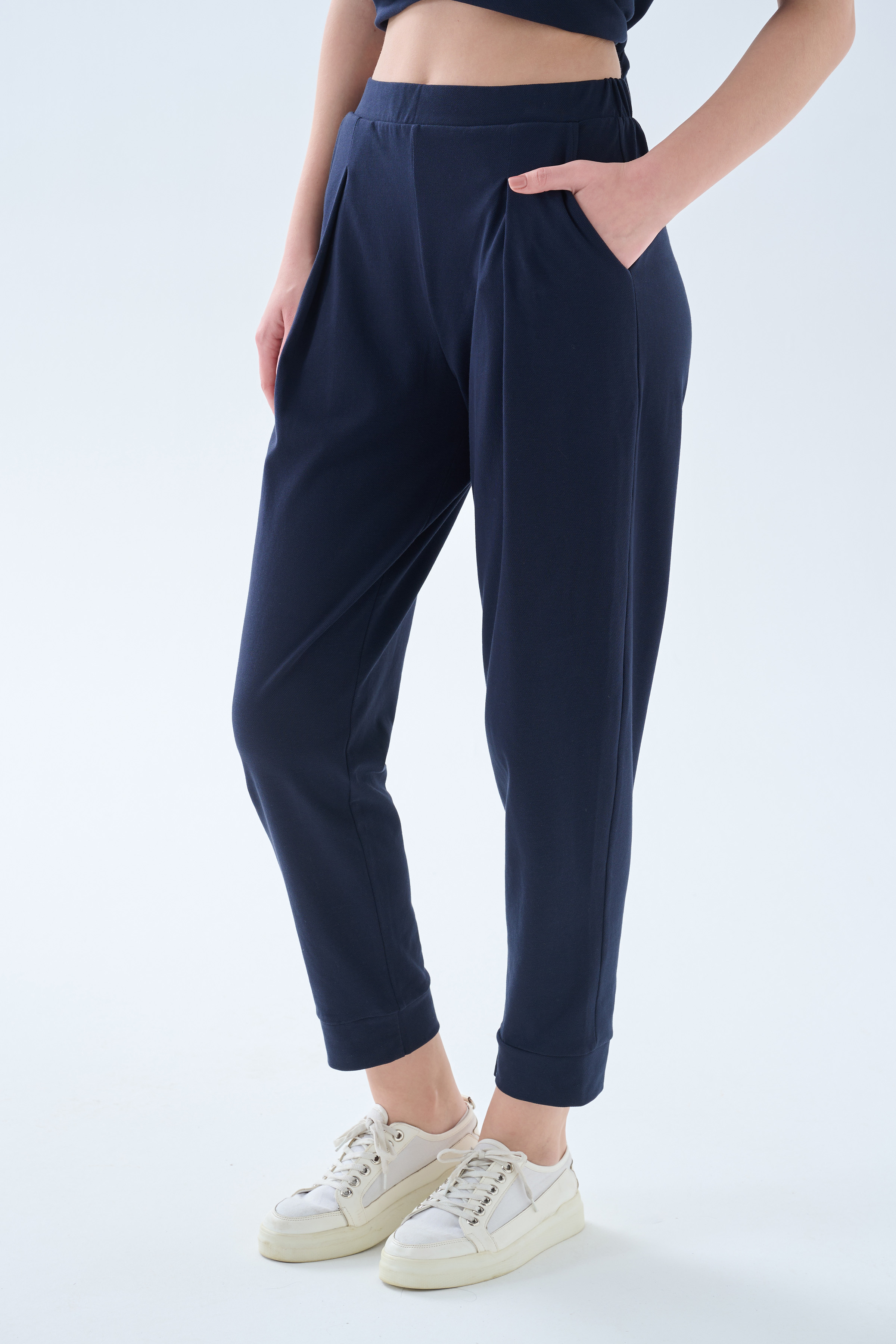 Kadın Pamuklu Pique Yırtmaç Detaylı Pantolon