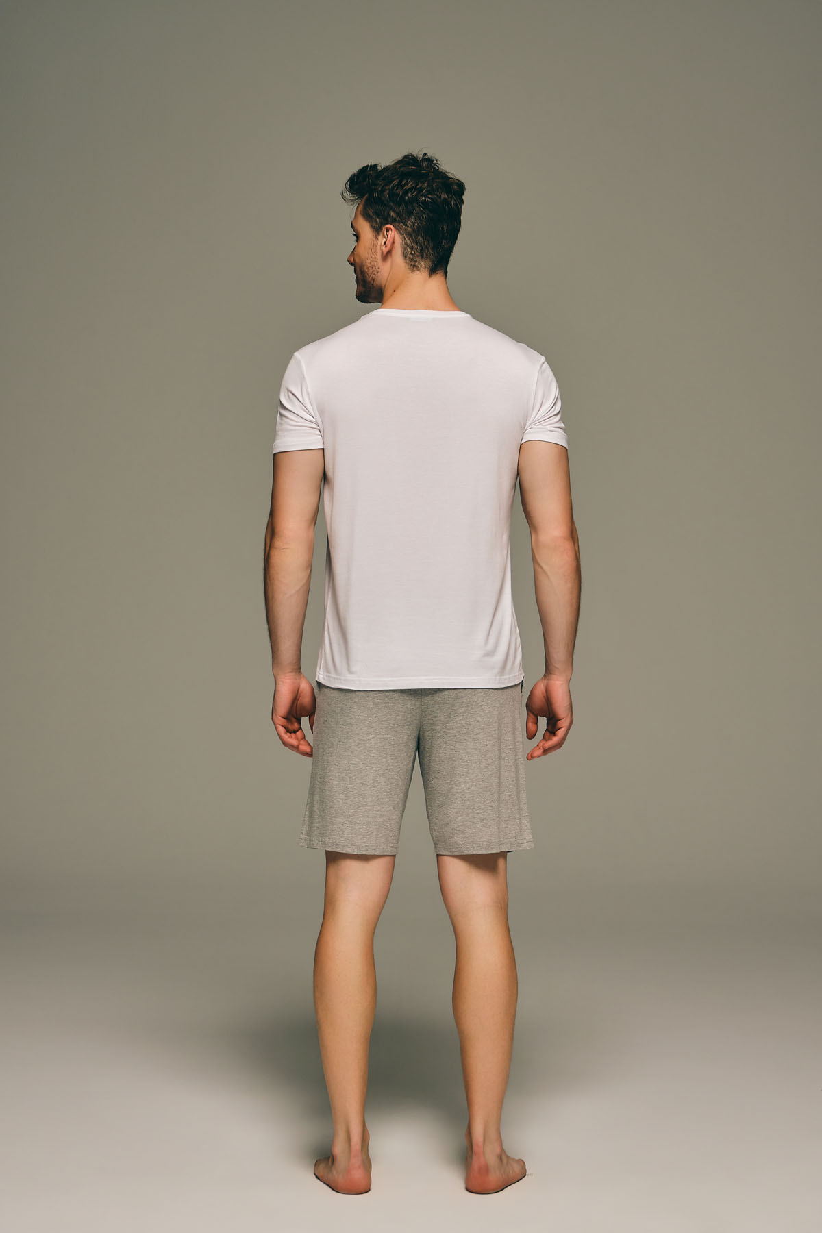 Erkek Modal Bisiklet Yaka Kısa Kollu T-shirt	