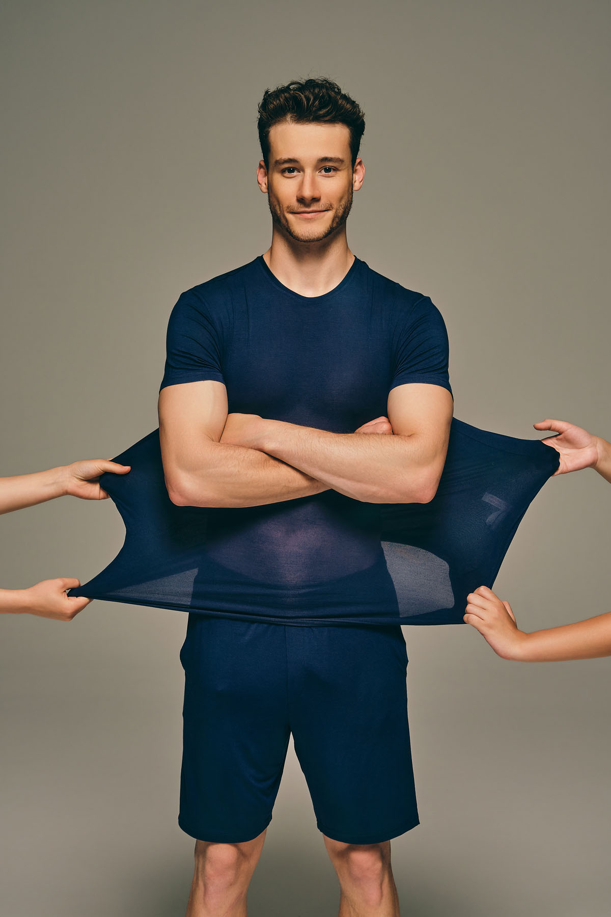 Erkek Modal Bisiklet Yaka Kısa Kollu T-shirt	