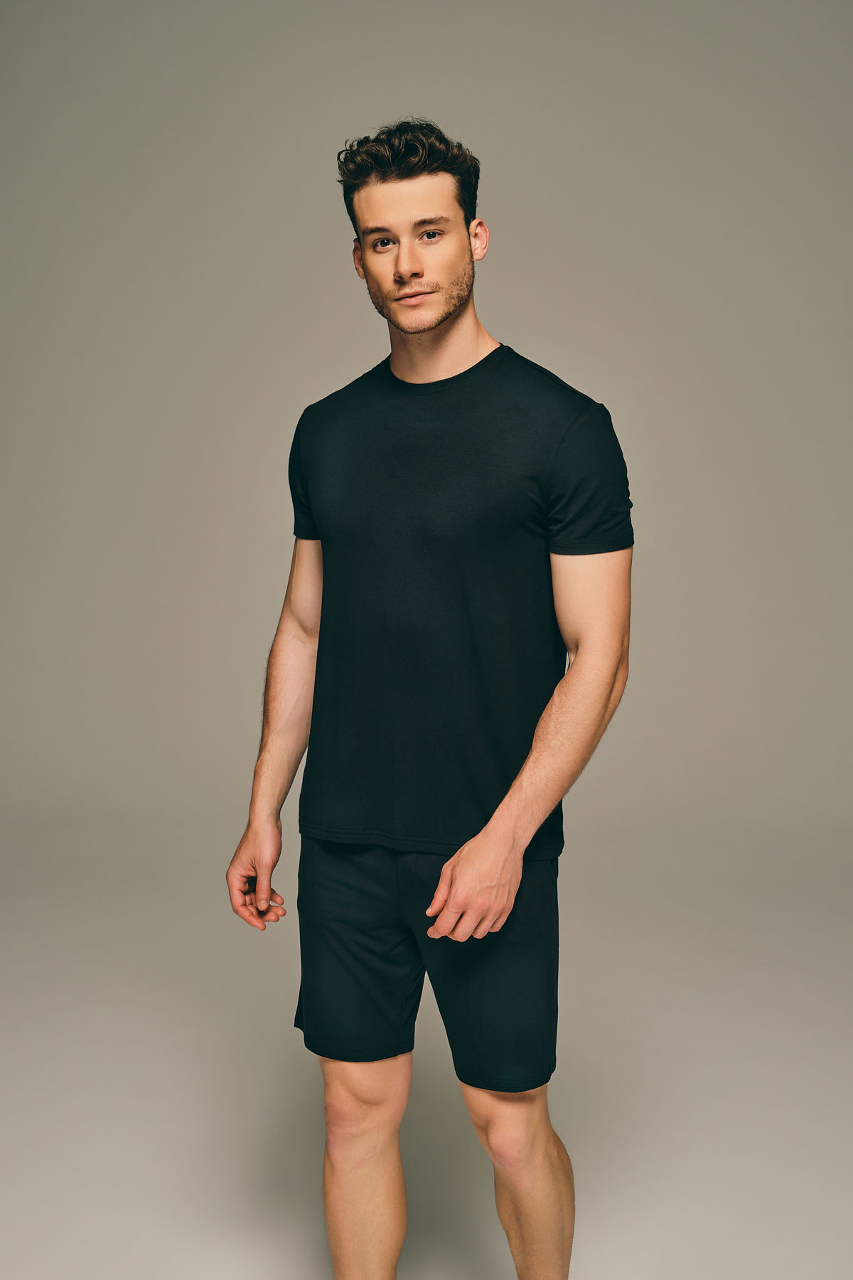 Erkek Modal Bisiklet Yaka Kısa Kollu T-shirt	