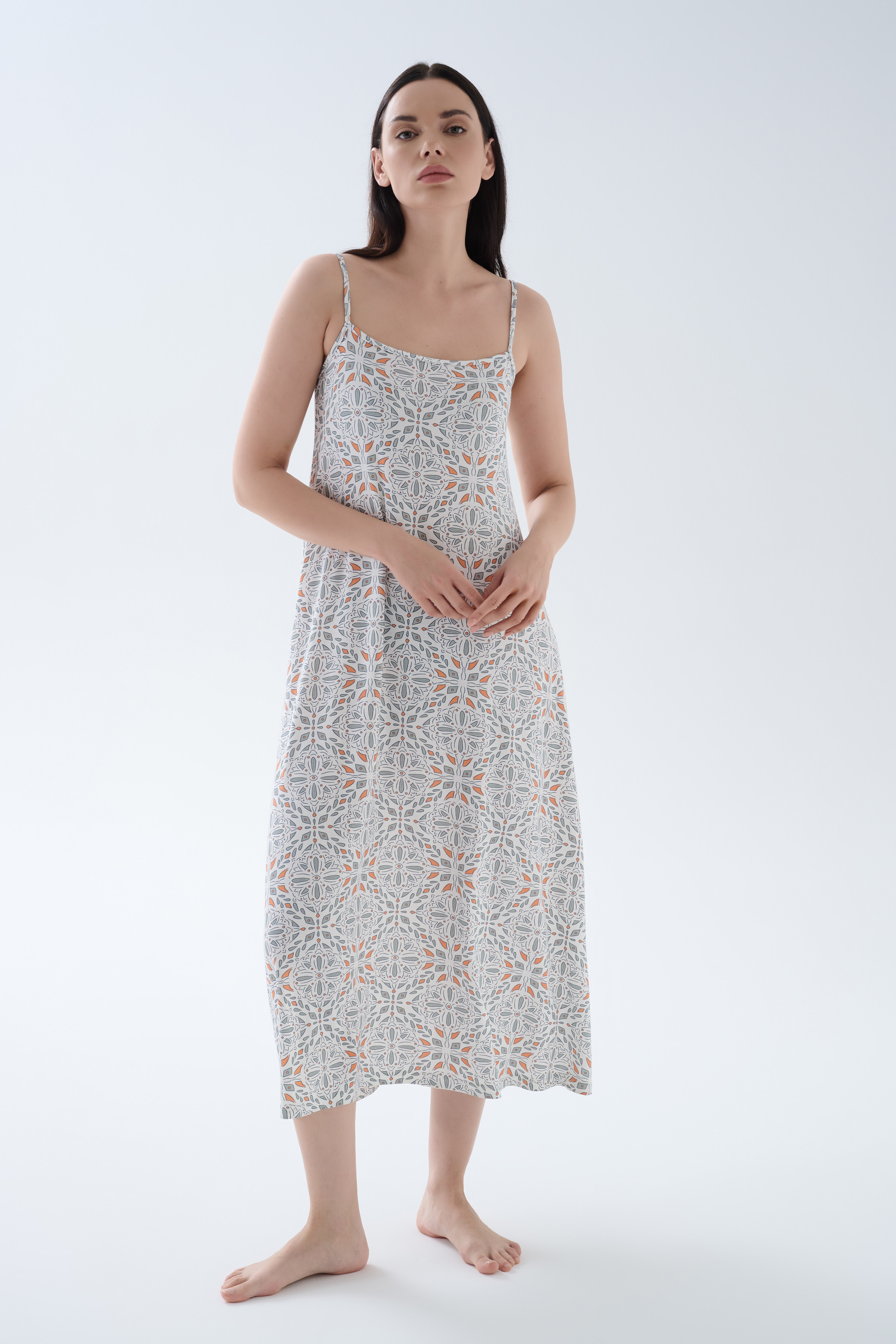 Kadın Viskoz Askılı Midi Gecelik