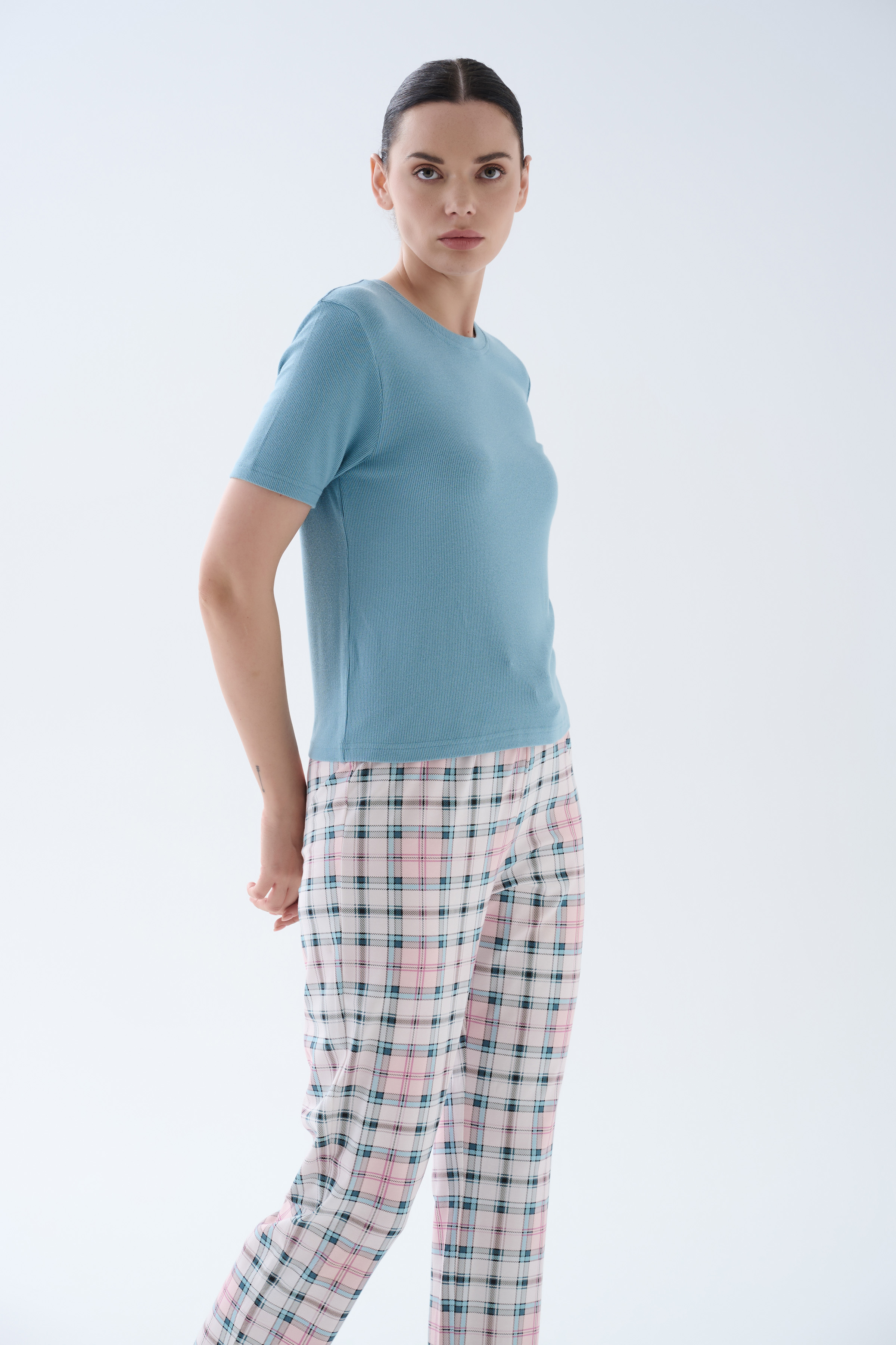 Kadın Viskoz Kısa Kollu Pijama Üstü