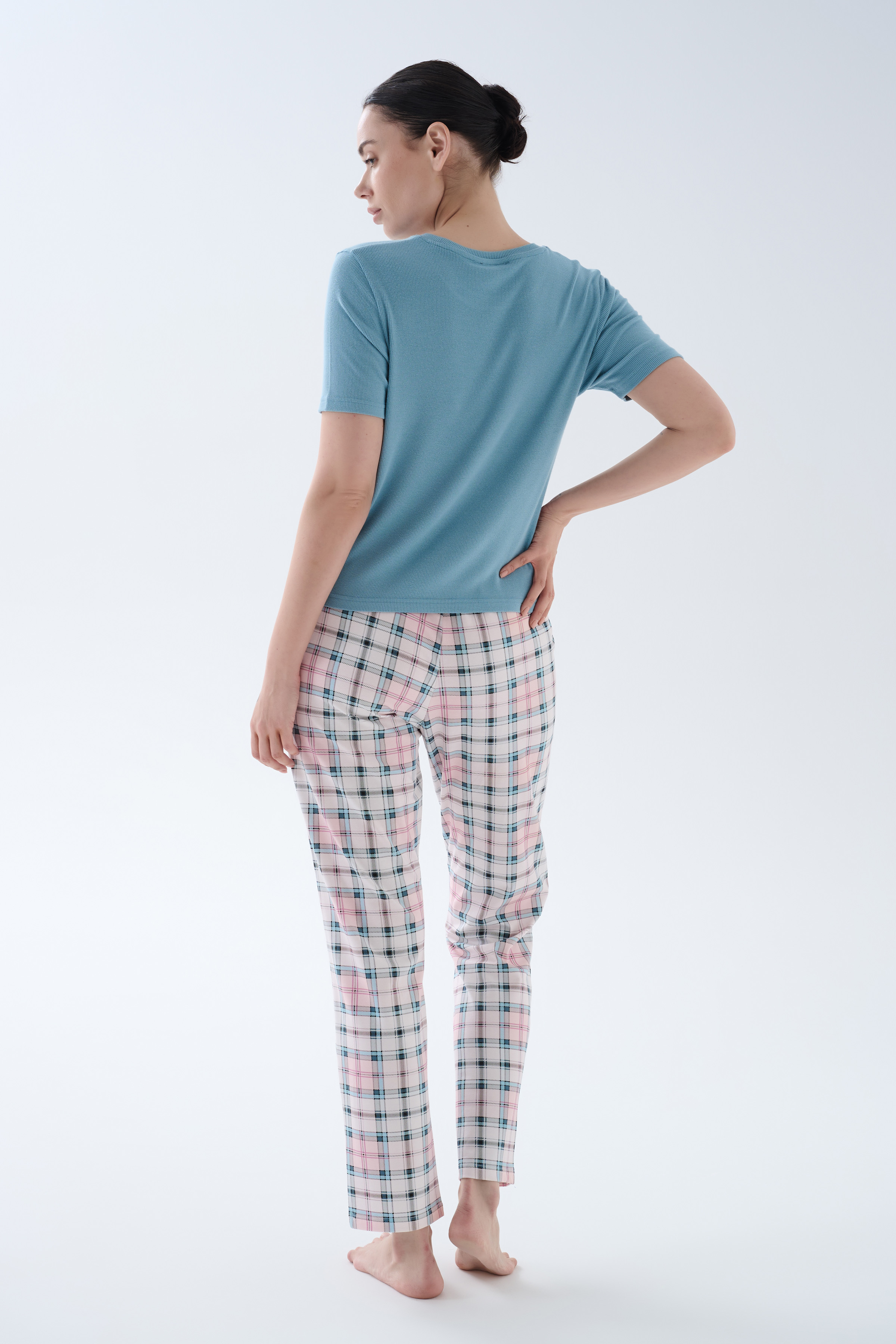 Kadın Viskoz Kısa Kollu Pijama Üstü