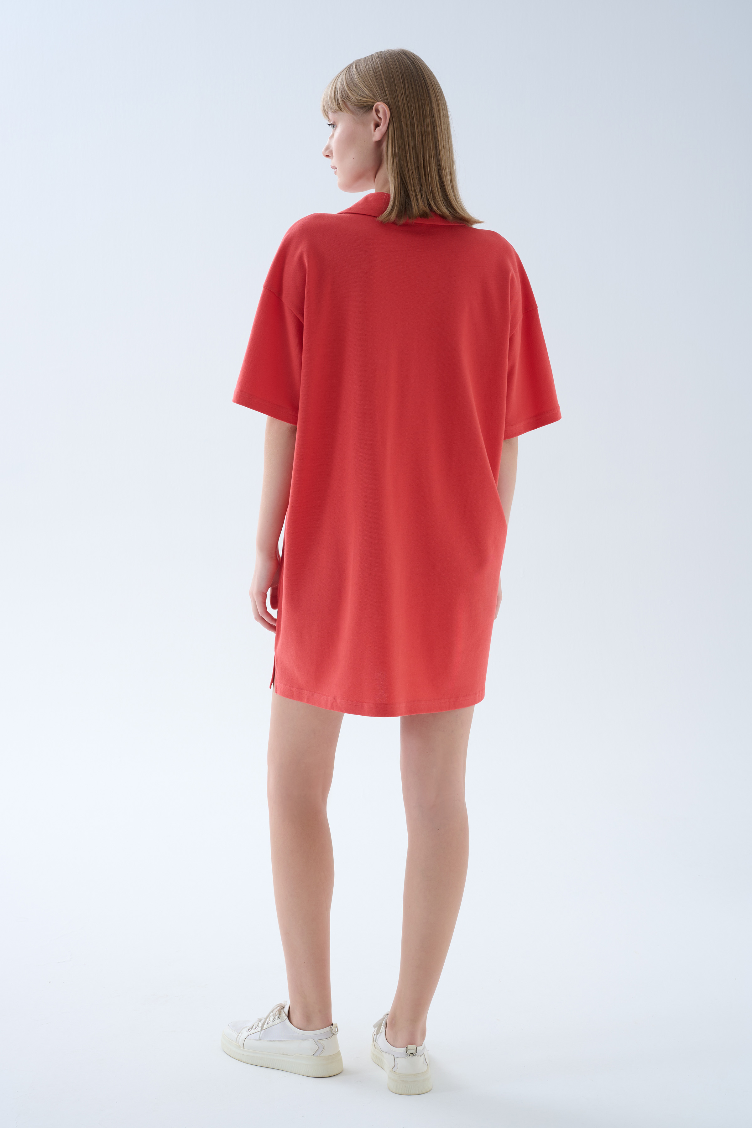 Kadın Pamuklu Pique Polo Yaka Elbise