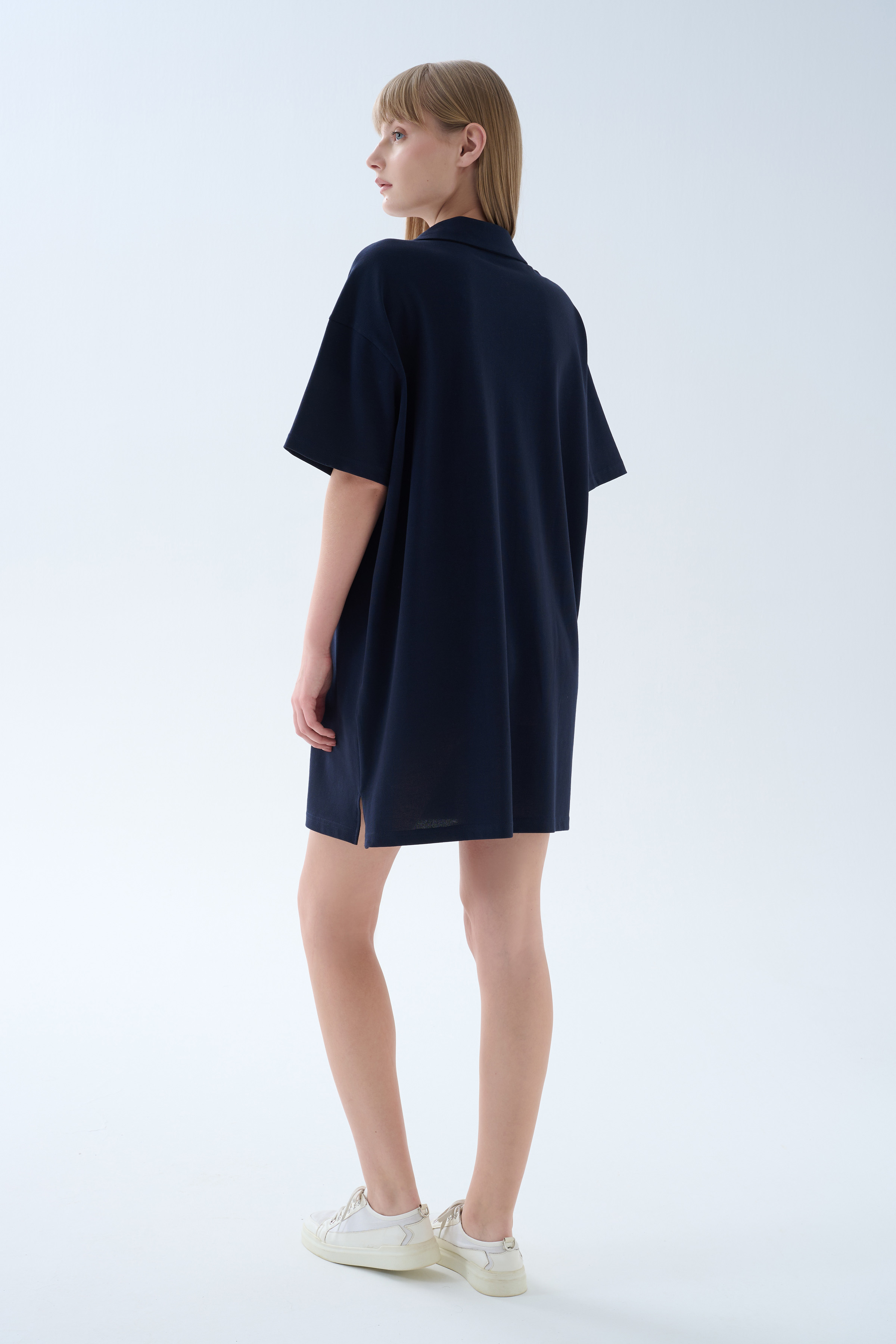 Kadın Pamuklu Pique Polo Yaka Elbise