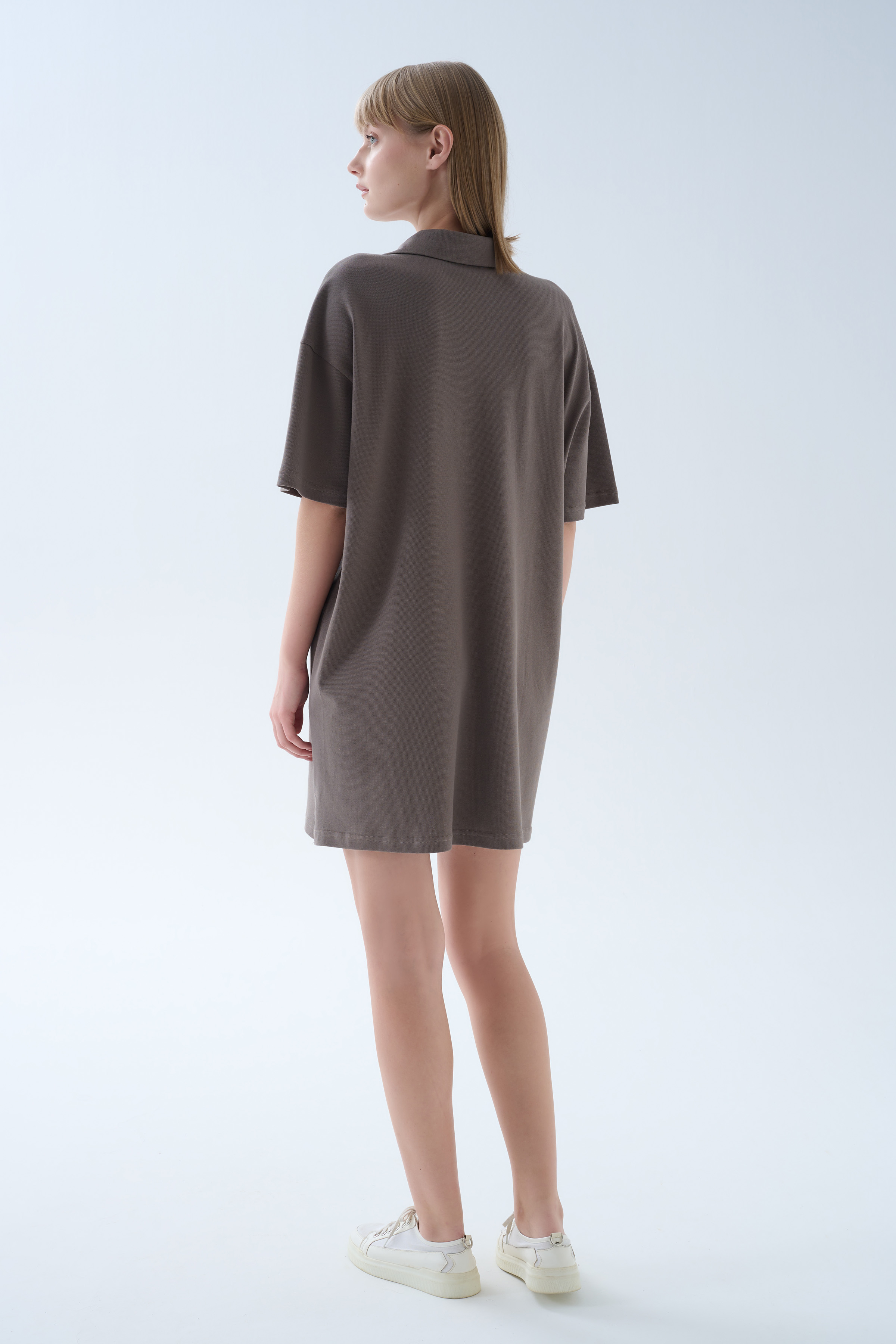 Kadın Pamuklu Pique Polo Yaka Elbise