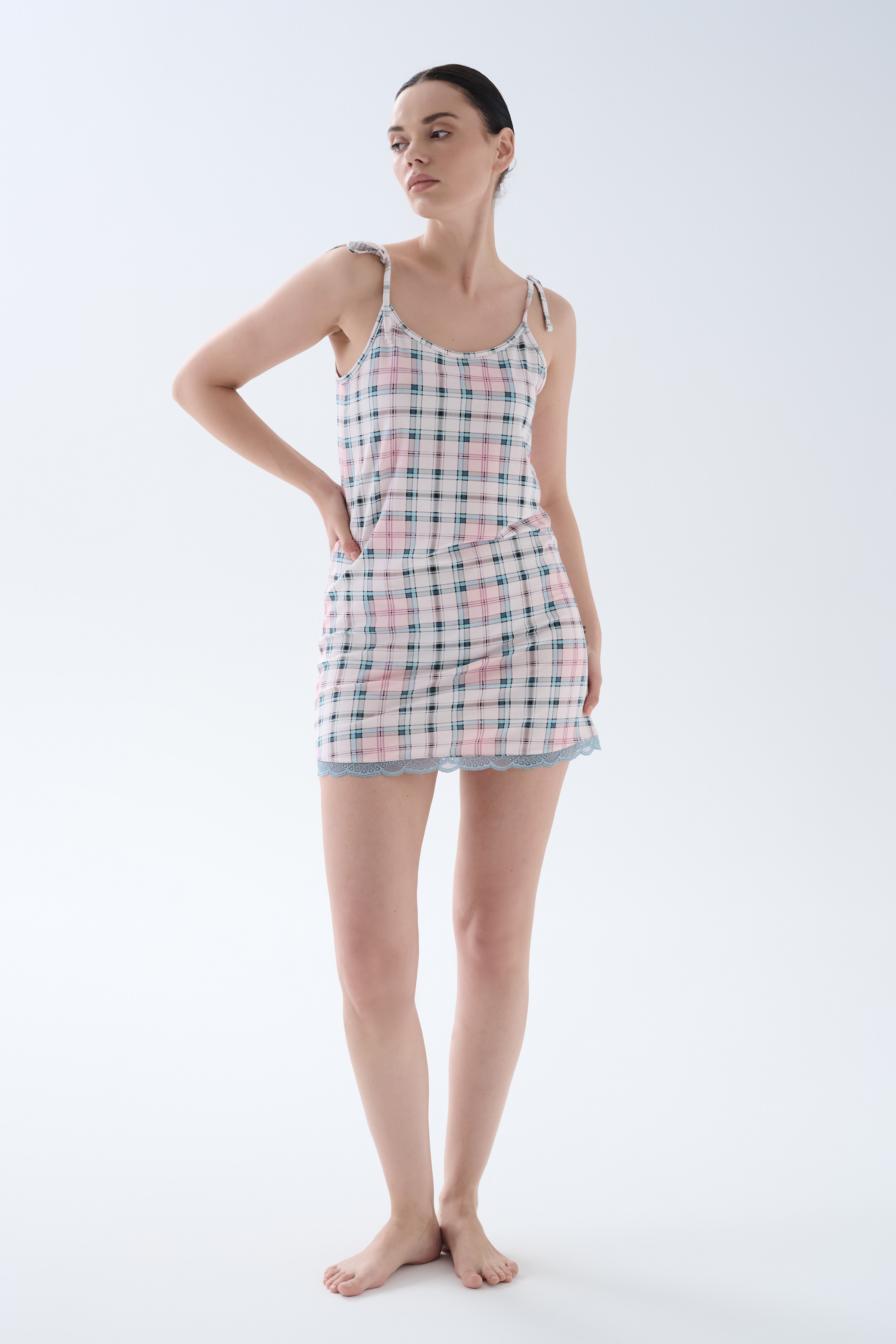 Kadın Pamuklu Kısa Kollu Gecelik