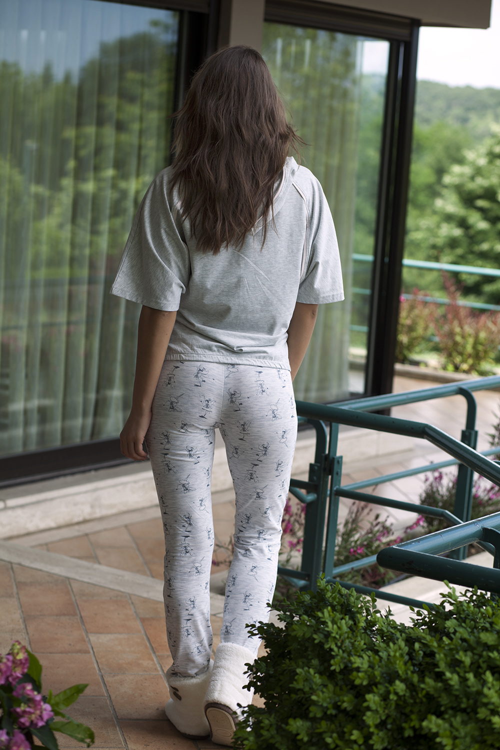 HAYS EVA PENYE BAYAN YARASA KOLLU 2LI UZUN PIJAMA TAKIMI
