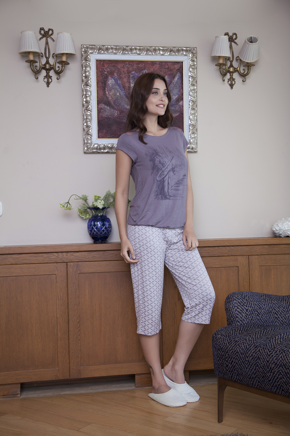 Hays Jazzy Penye Kadın Kapri Pijama Takımı