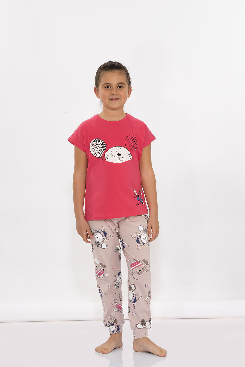 Hays Tria Kız Çocuk Penye Kısa Kollu Alt Uzun Pijama Takımı