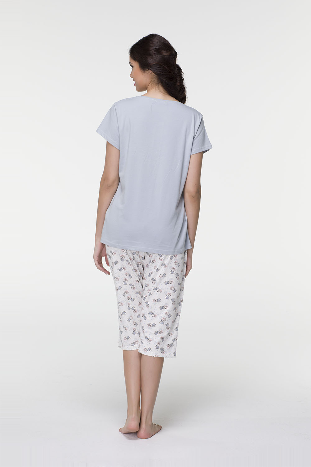 Hays Plus Size Kadın Penye Kapri Pijama Takımı