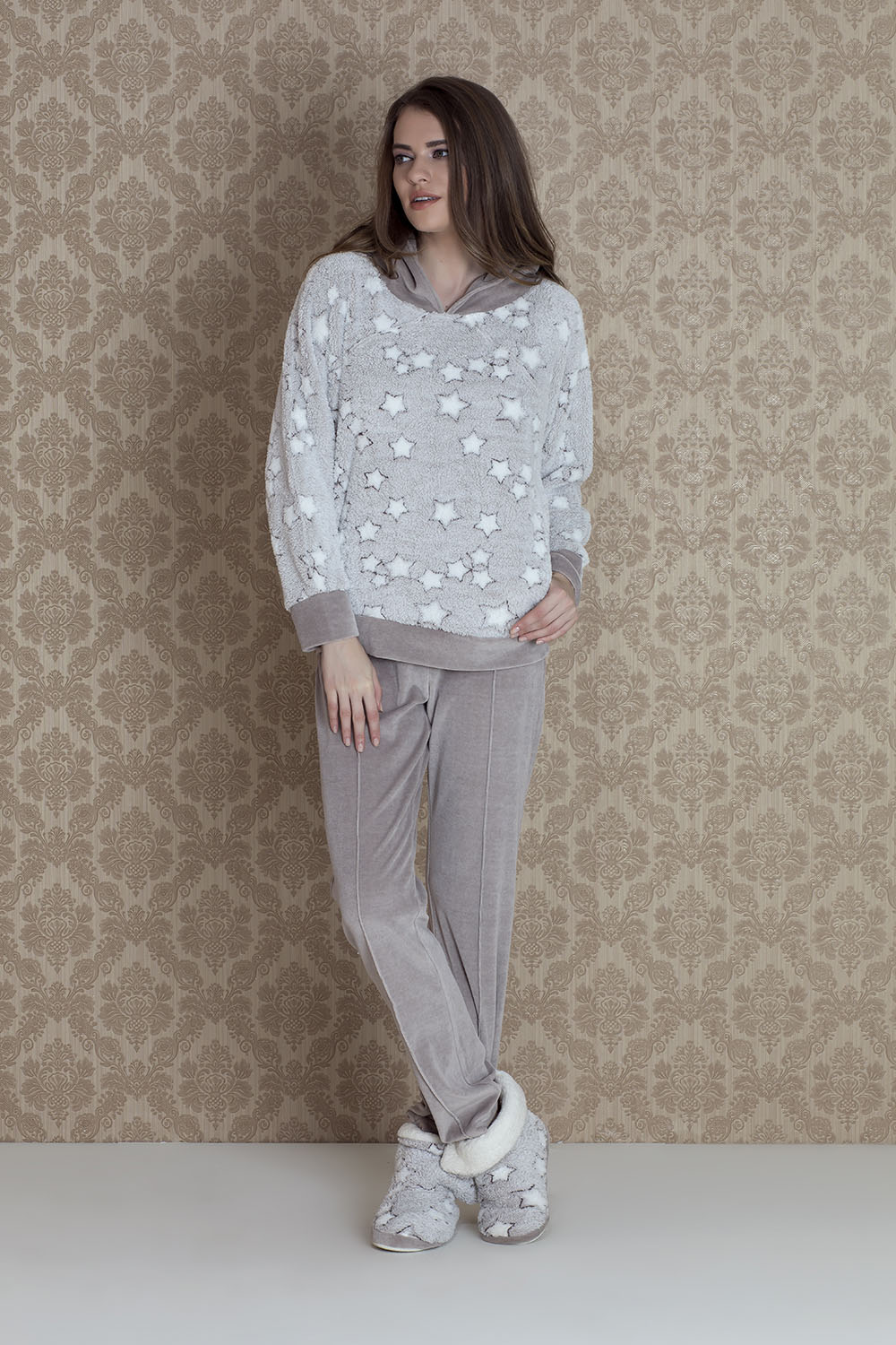 Stellina Üst Wellsoft Alt Kadife Pijama Takımı