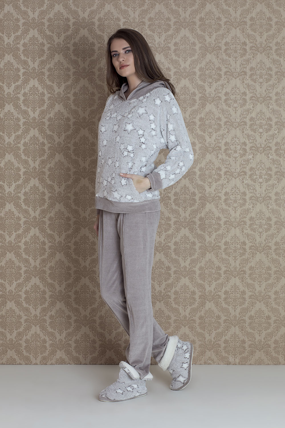 Stellina Üst Wellsoft Alt Kadife Pijama Takımı