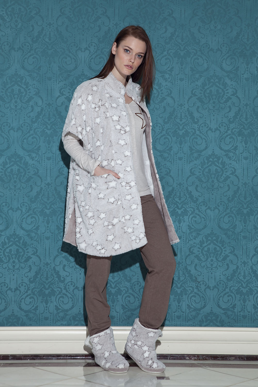 Stellina Wellsoft Sabahlıklı 3lü Pijama Takımı