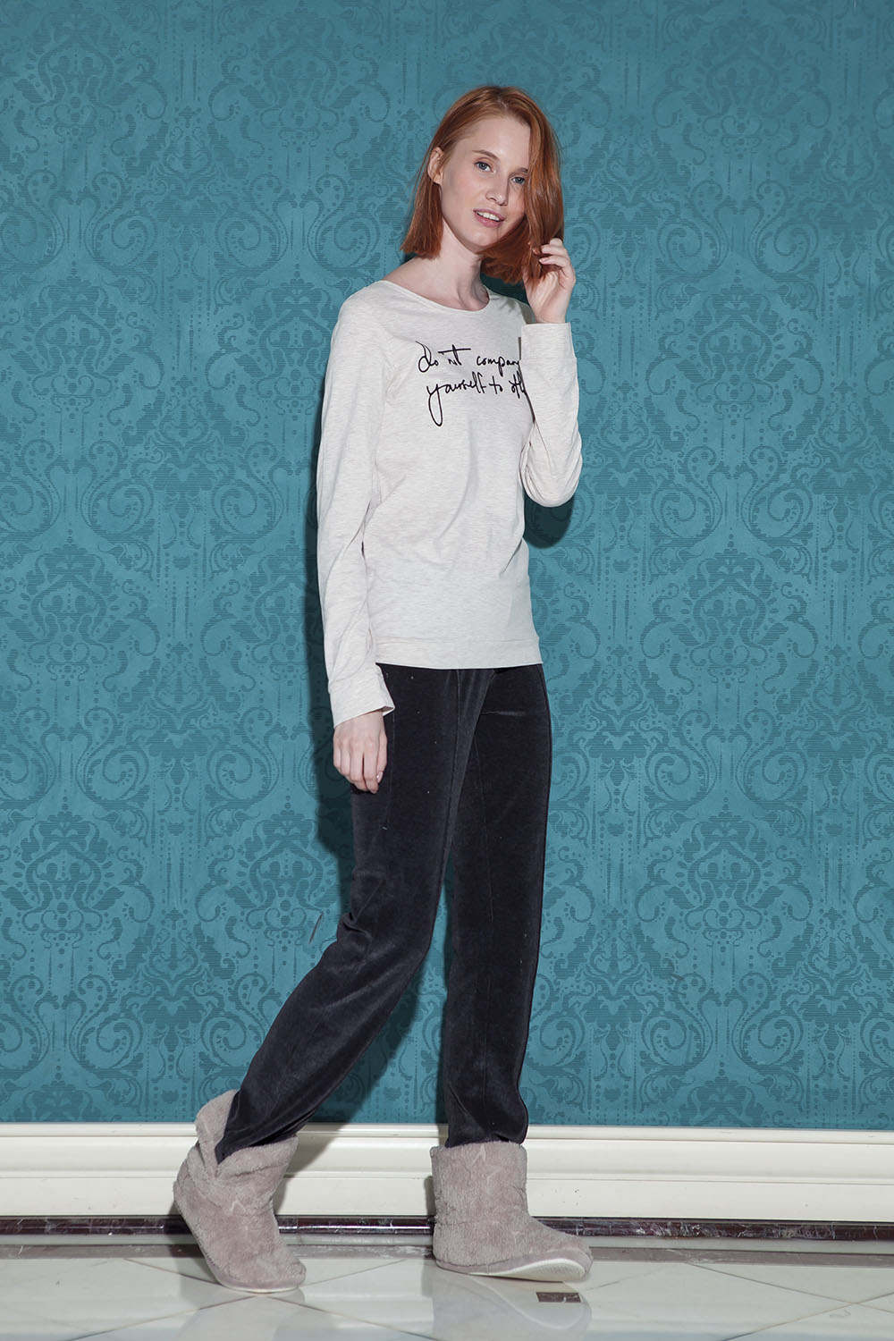 Pingua Kadın Wellsoft Sabahlıklı 3lü Pijama Takımı