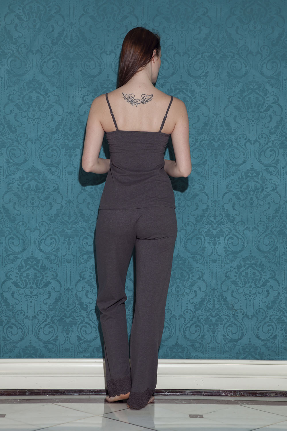 Hays Roma Kadın Sabahlıklı Uzun Pijama Takımı