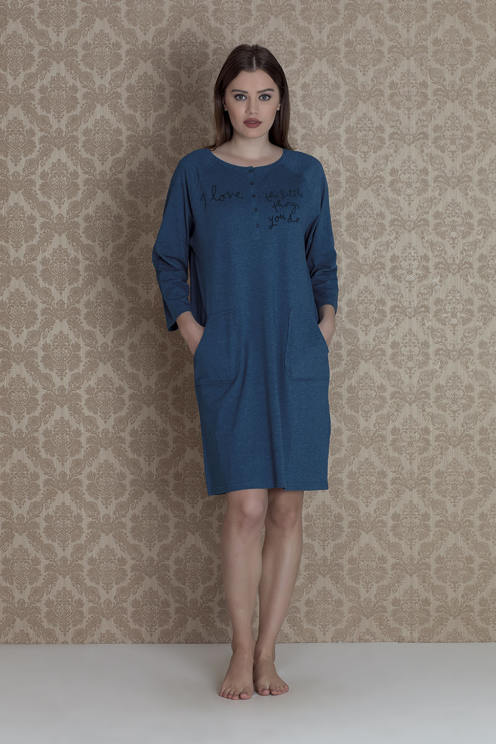 Hays Plus Size Kadın Yarım Kollu Gecelik