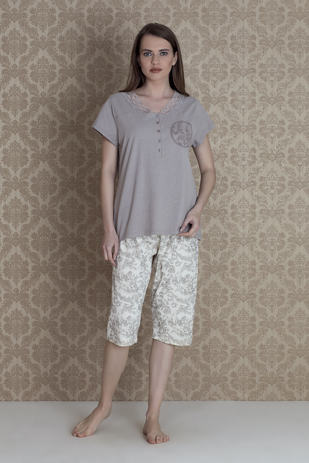 Hays Plus Size Kadın Kapri Pijama Takımı