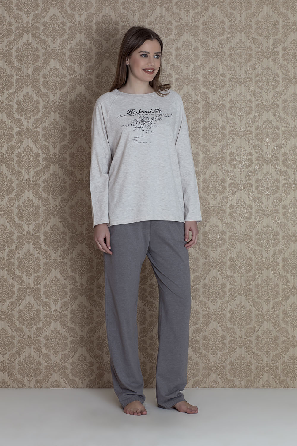 Hays Plus Size Kadın Uzun Pijama Takımı