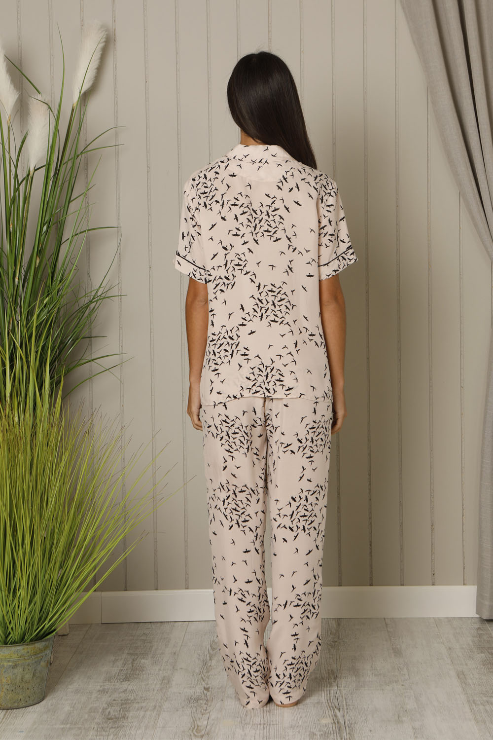 Huma Vegan Kadın Cupro Kısa Kollu Pijama Takımı