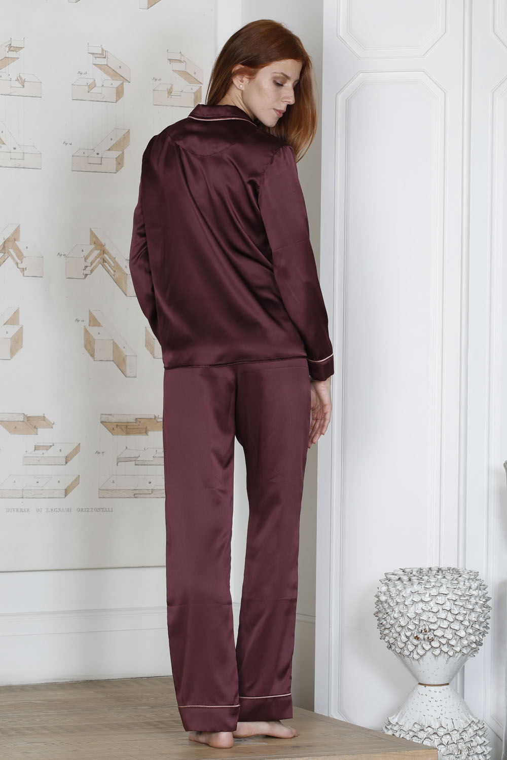 Glamour Saten Kadın 2li Uzun Pijama Takımı