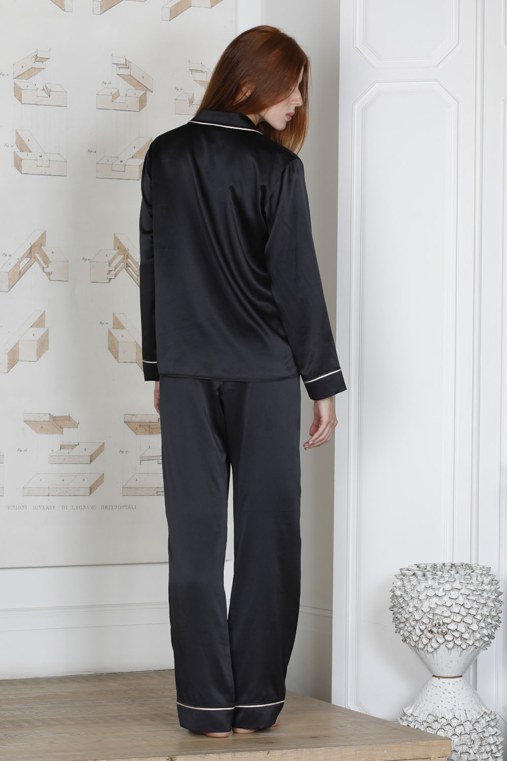 Glamour Saten Kadın 2li Uzun Pijama Takımı