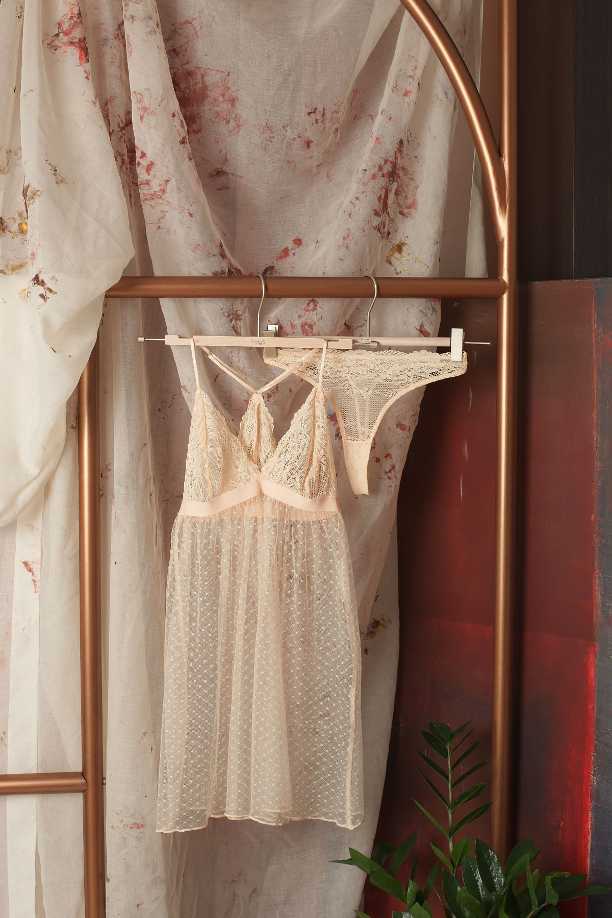 Kadın Dantel Detaylı Tangalı Babydoll Takım
