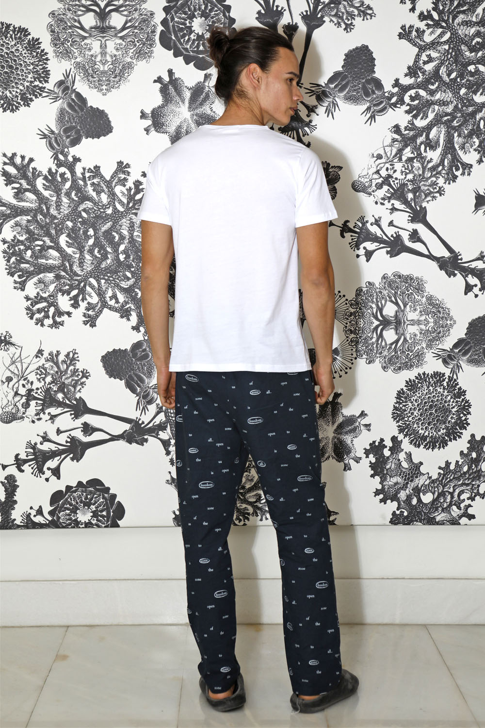 Men Penye Erkek Kısa Kollu Üst Dokuma Uzun Alt Pijama Takımı