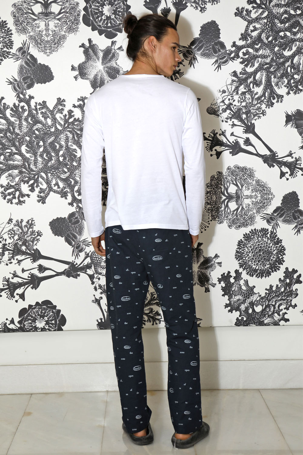 Men Penye Erkek Uzun Kollu Üst Dokuma Uzun Alt Pijama Takımı