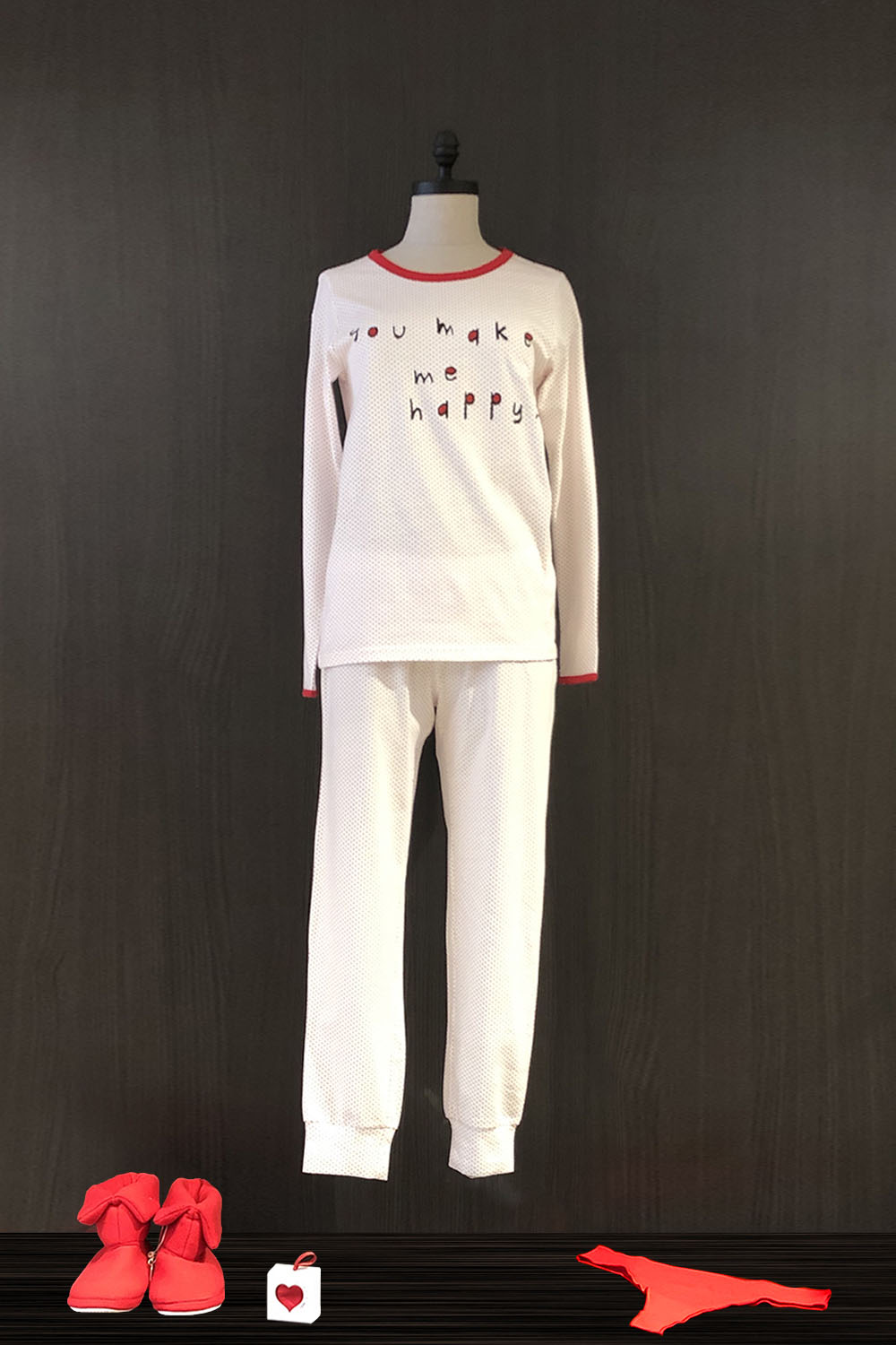 Kadın Puan Baskılı Penye Pijama Altı