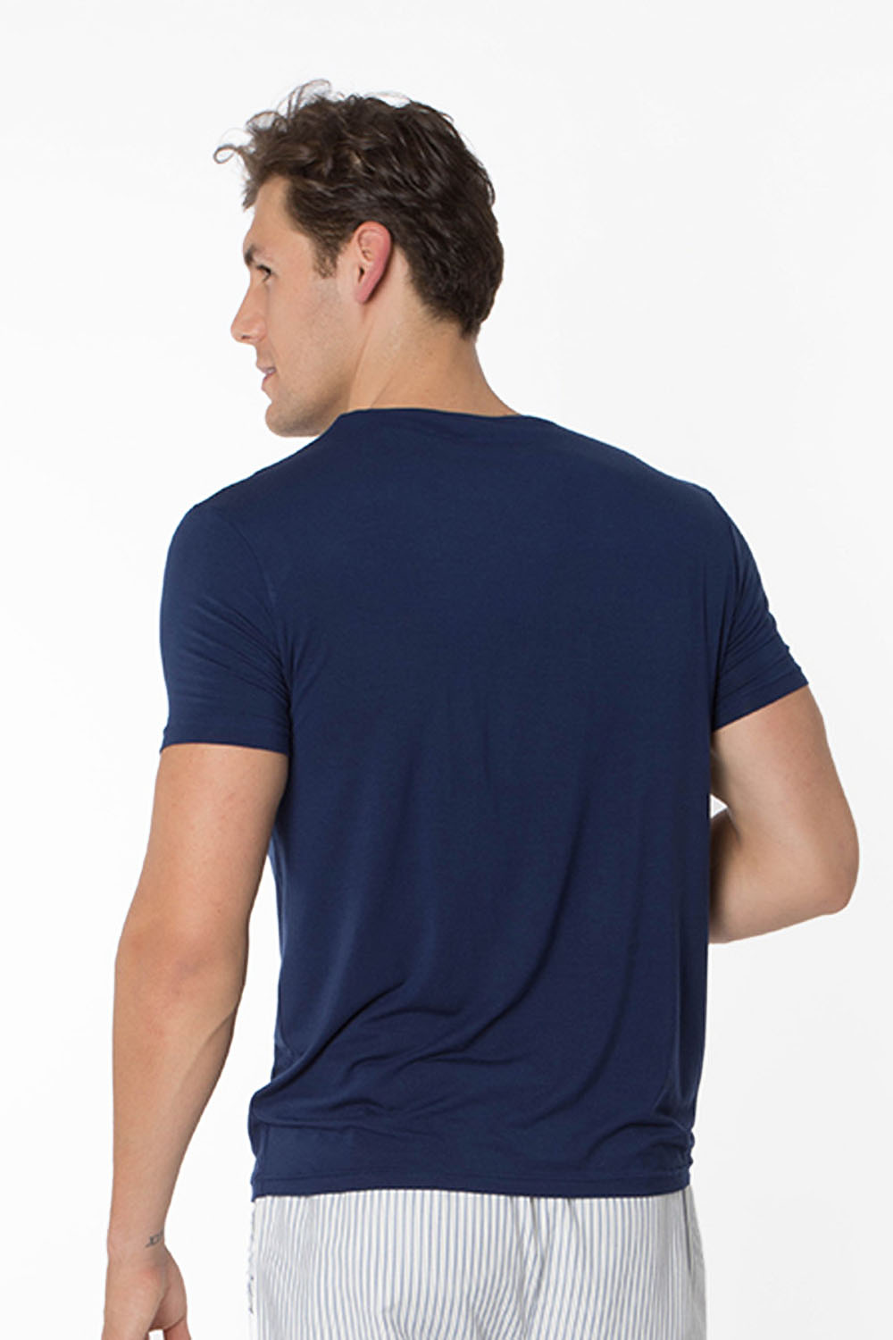 Erkek Basic Modal V Yaka Kısa Kollu T-shirt