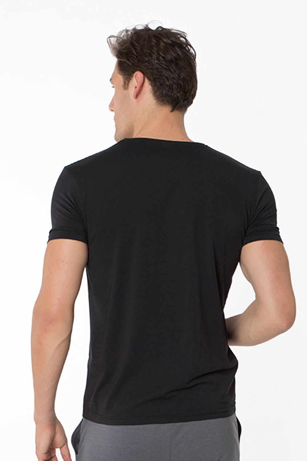 Erkek Basic Modal V Yaka Kısa Kollu T-shirt