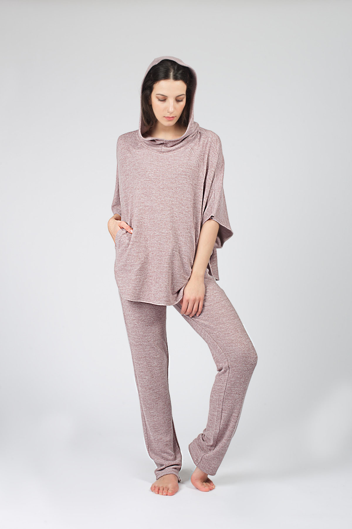 Kadın Triko Panço Pijama Takımı