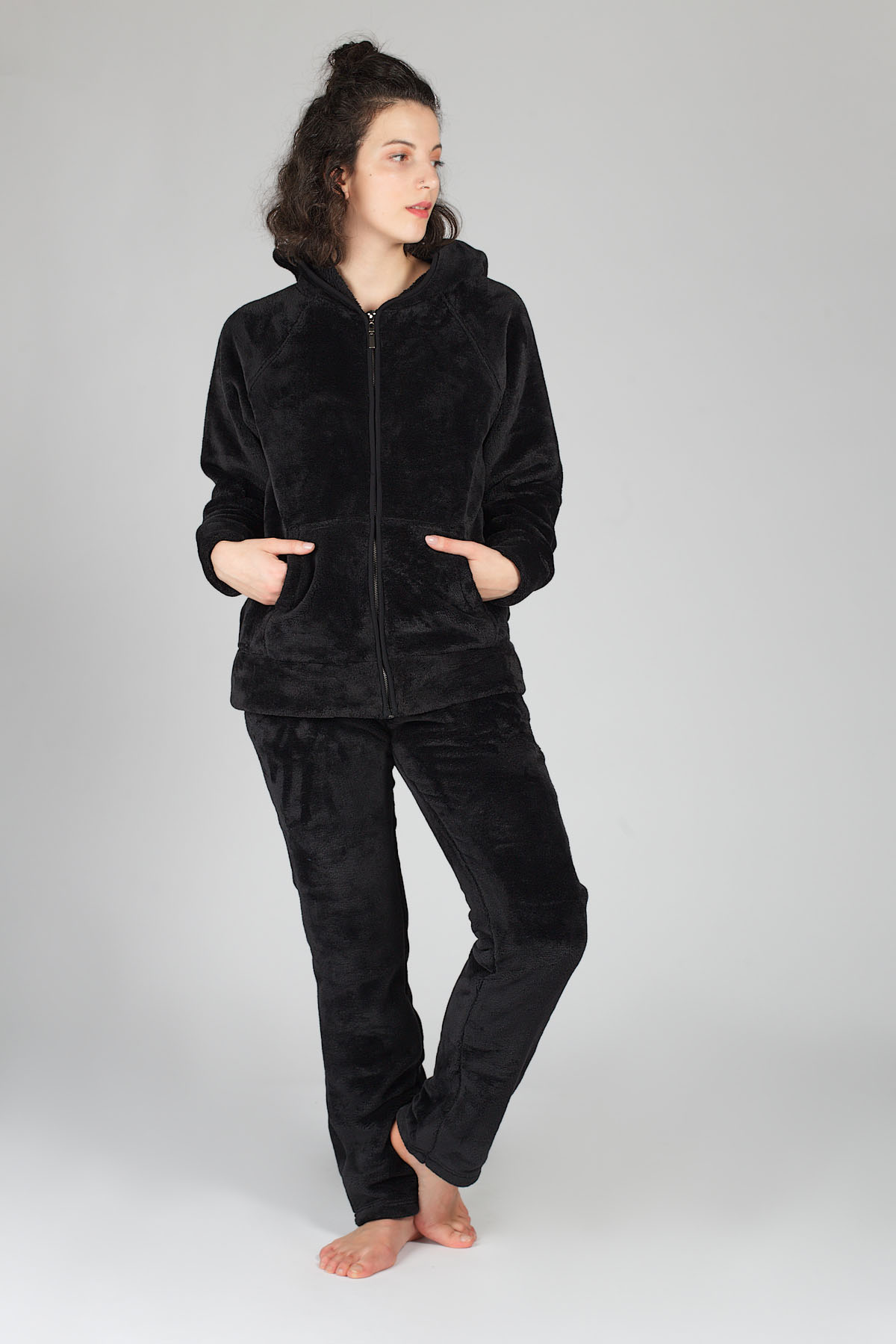 Kadın Ultrasoft Fermuarlı Pijama Takımı