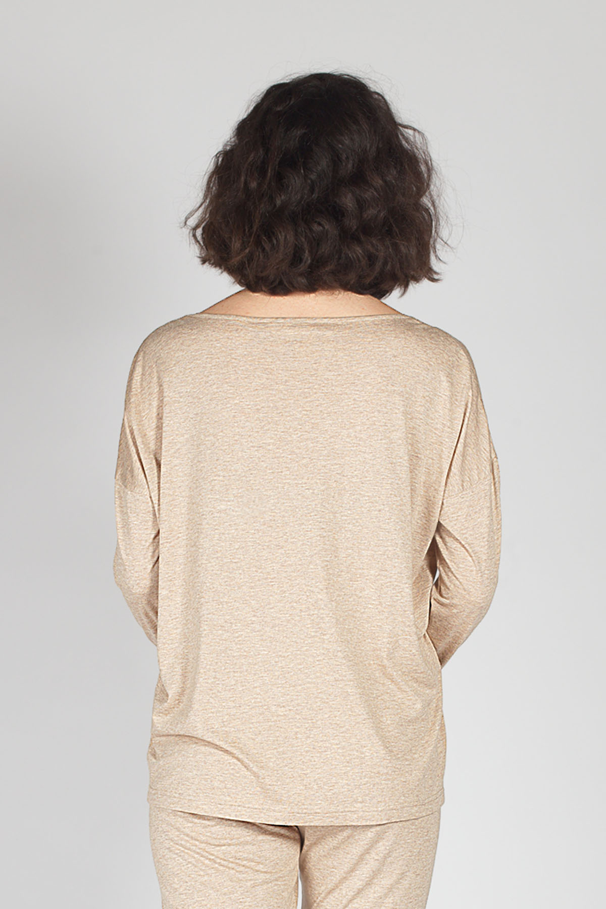 Kadın Uyku Giyim V Yaka Dantelli Üst