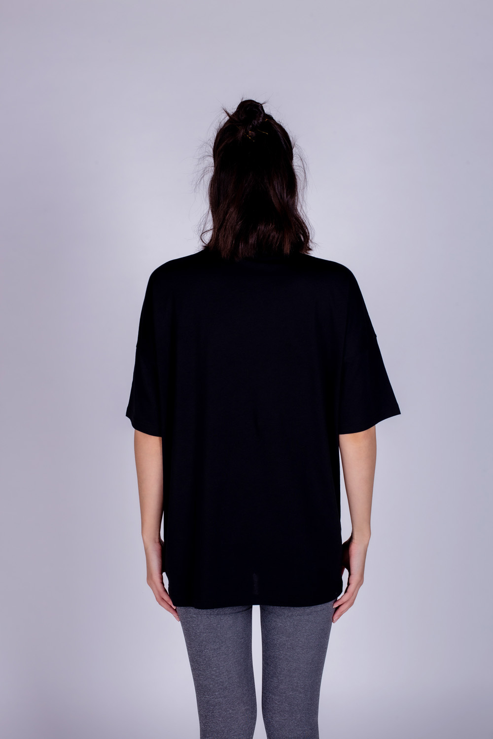 Kadın Siyah Penye T-Shirt