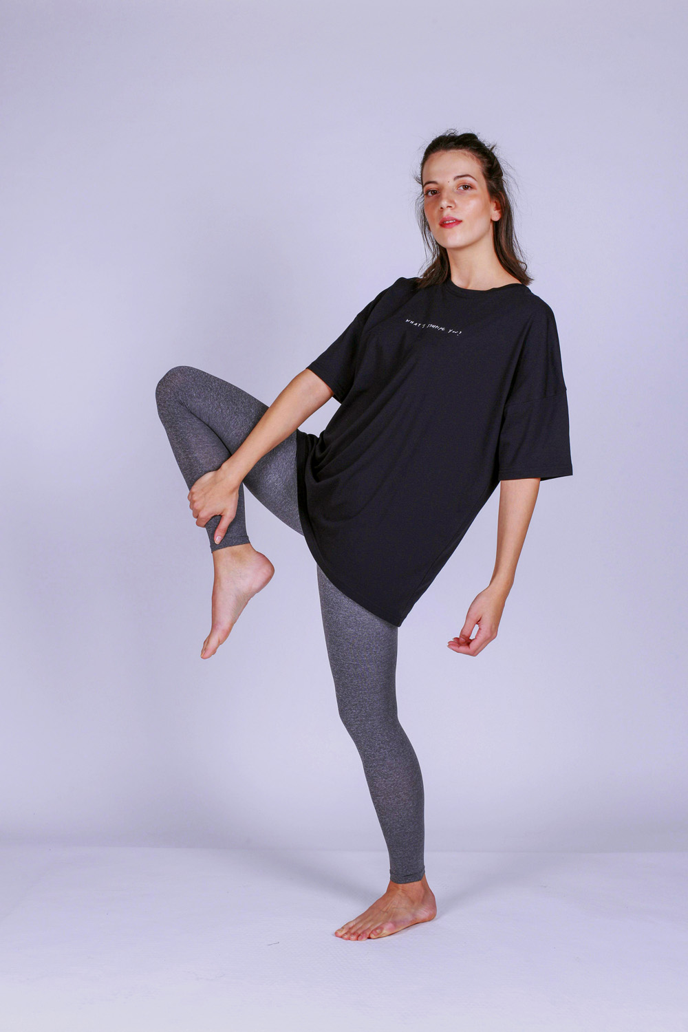 Kadın Siyah Penye T-Shirt
