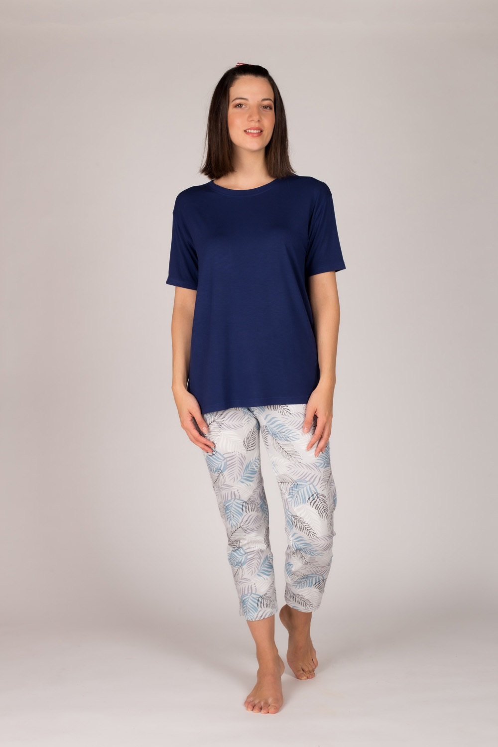 Kadın Kolsuz  Midi Pijama  Takımı
