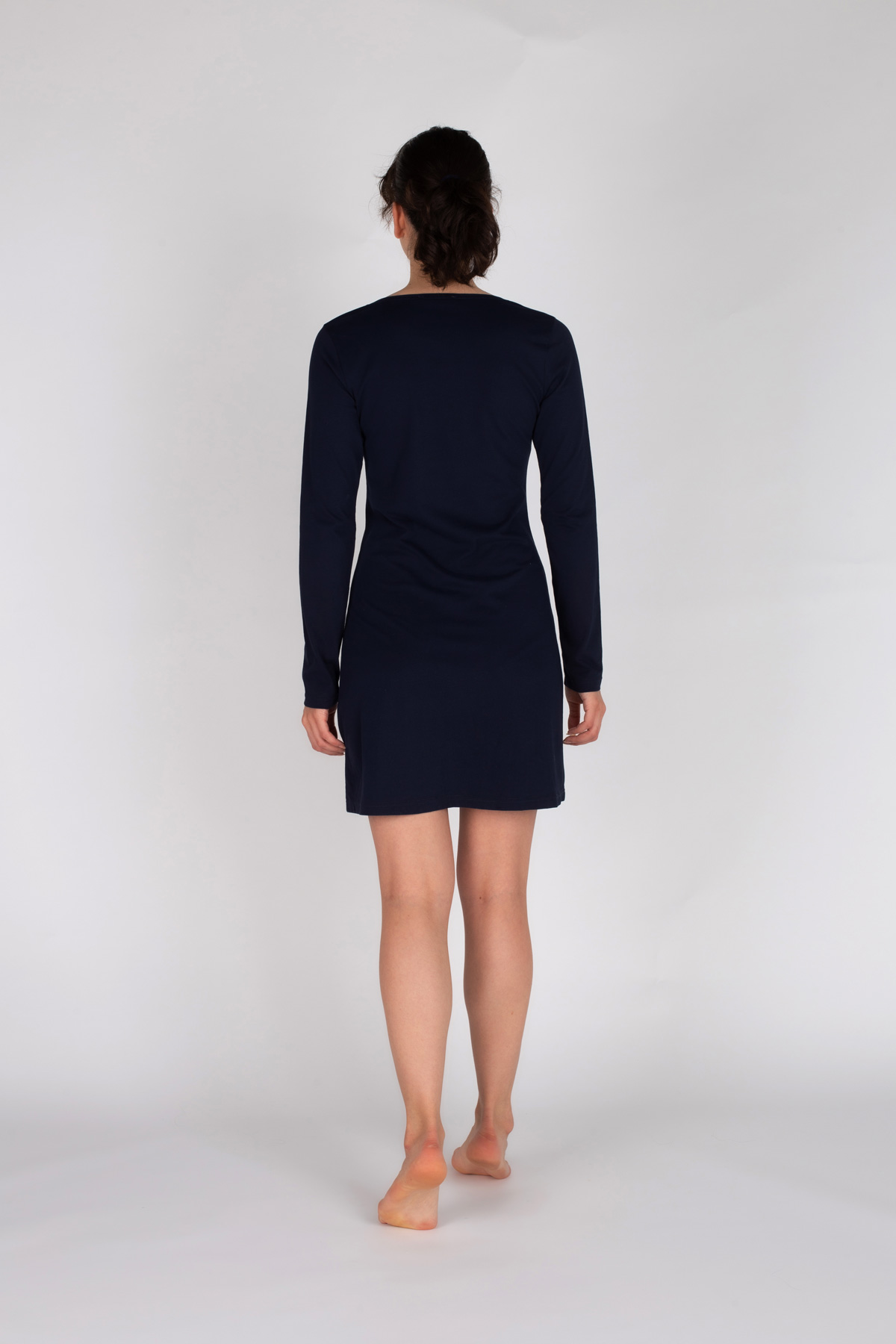 Kadın Penye Uzun Kolllu  Patlı  Gecelik