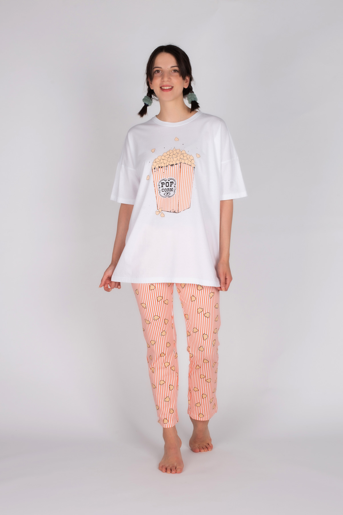 Kadın Pamuklu Uzun Pijama Takımı