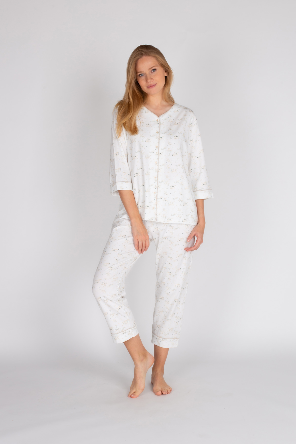 Kadın Büyük Beden Uzun Pijama Takımı