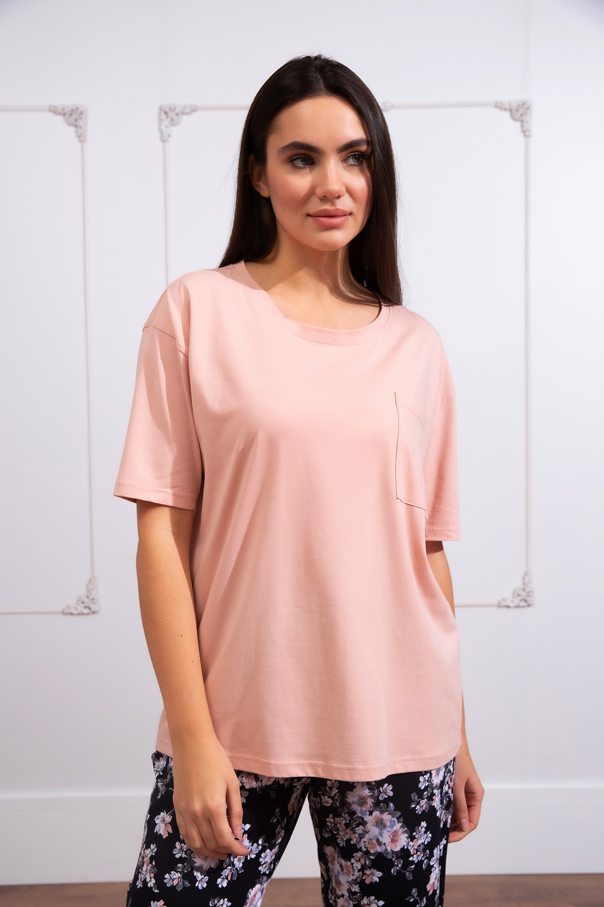 Kadın Büyük Beden Midi Kapri Pijama Takımı