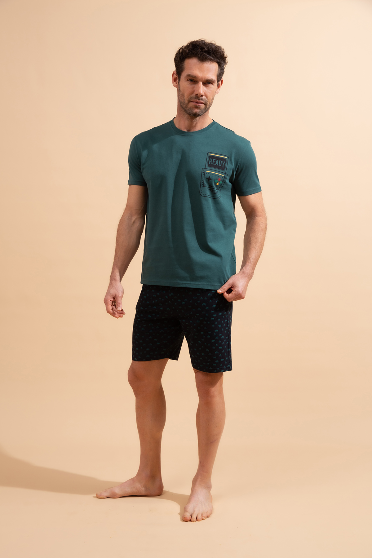 Erkek Şortlu Pijama Takımı