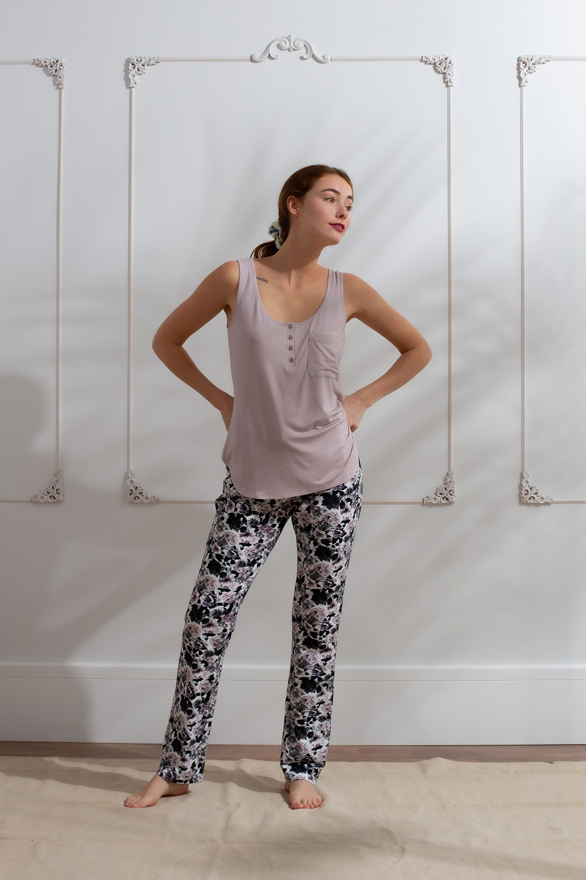 Kadın Midi - Kapri Pijama Takımı