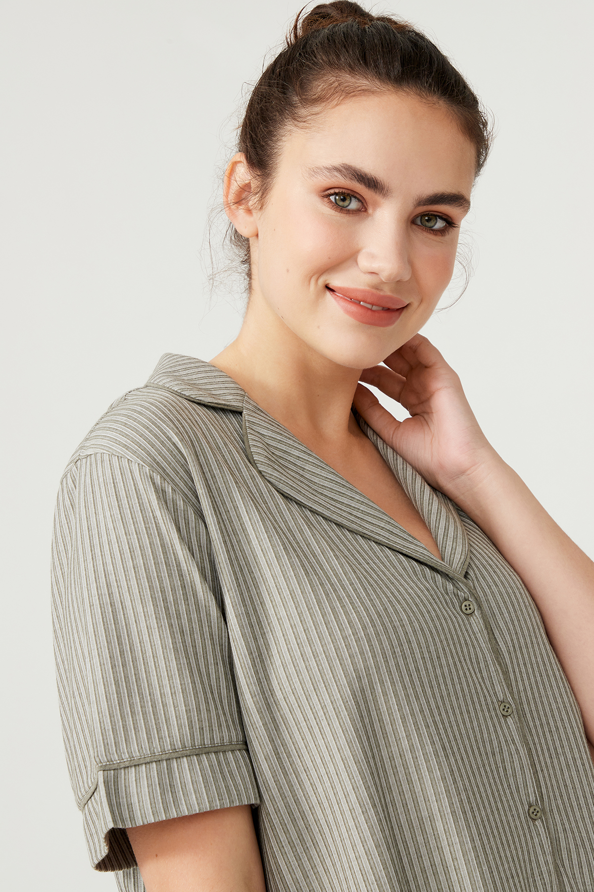 Kadın Büyük Beden Midi - Kapri Pijama Takımı