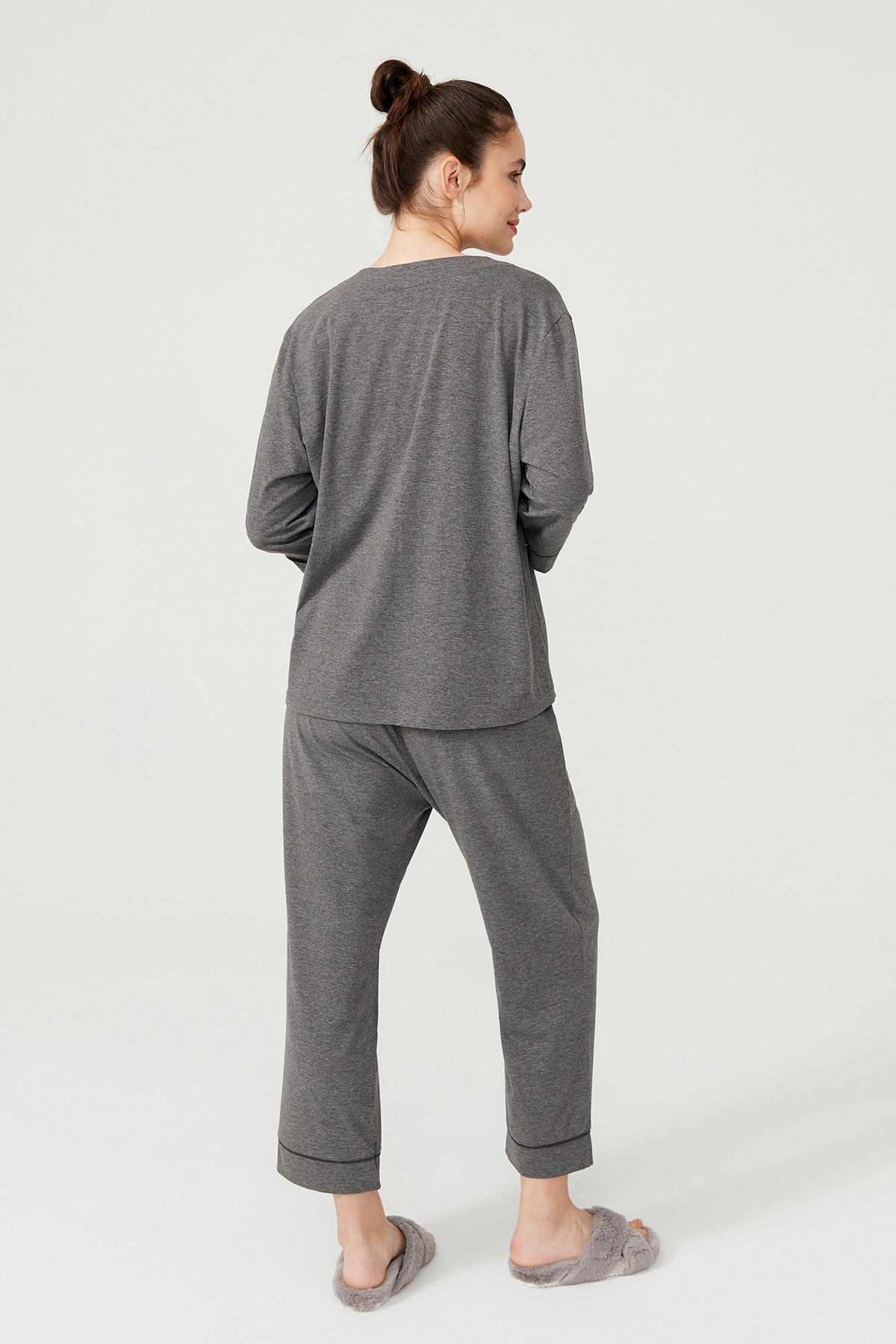 Kadın Büyük Beden Midi - Kapri Pijama Takımı