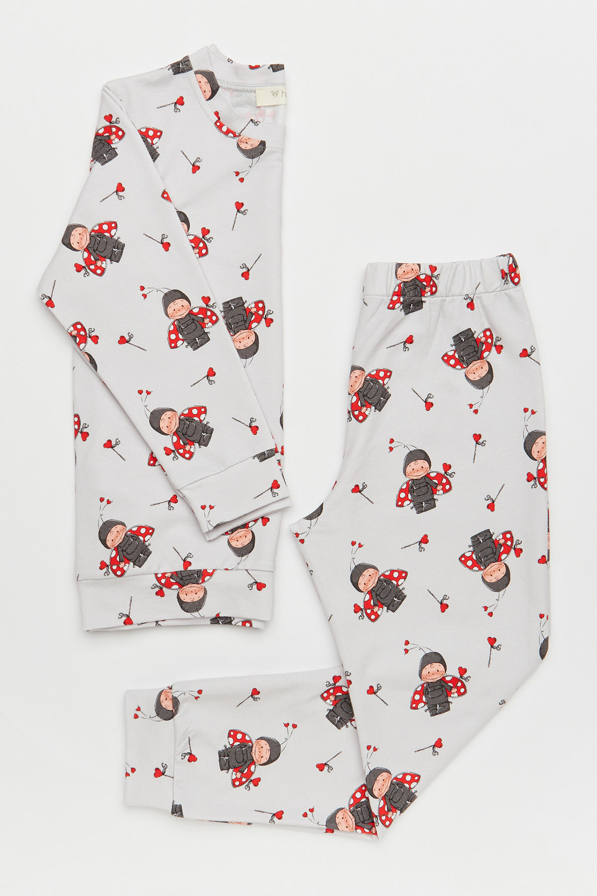 Kız Çocuk Taytlı Manşetli Pijama Takımı