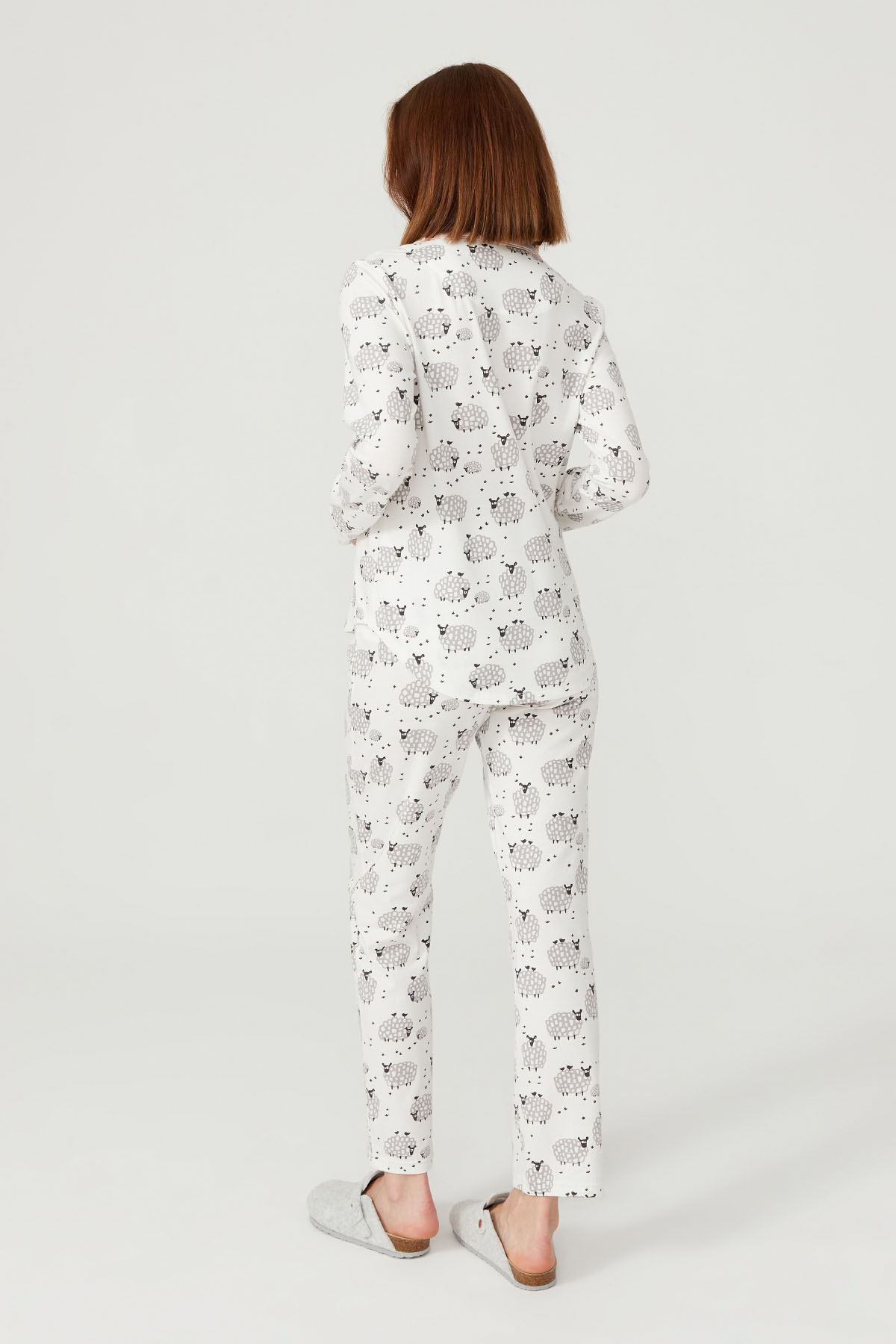 Kadın Pamuklu Kuzu Baskılı Pijama Alt