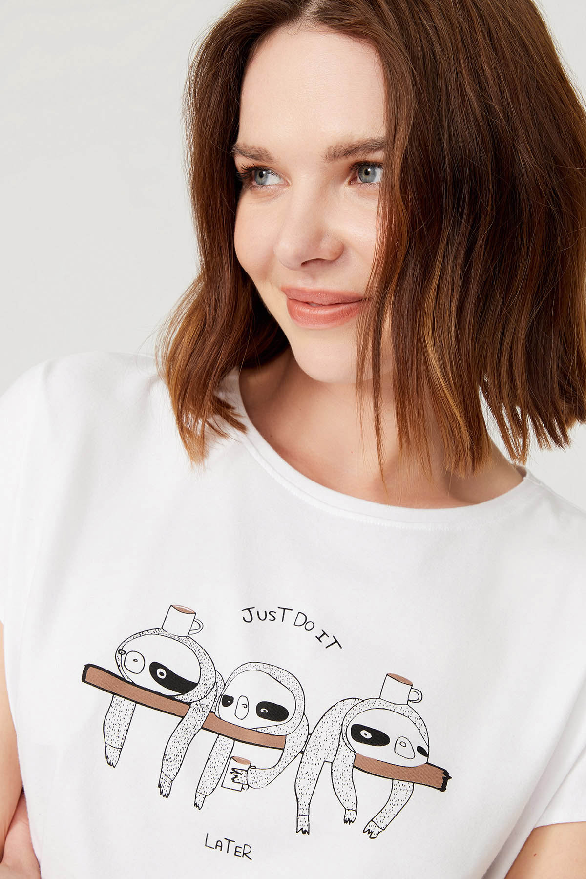 Kadın Pamuklu Hayvan Baskılı Şortlu Pijama Takımı