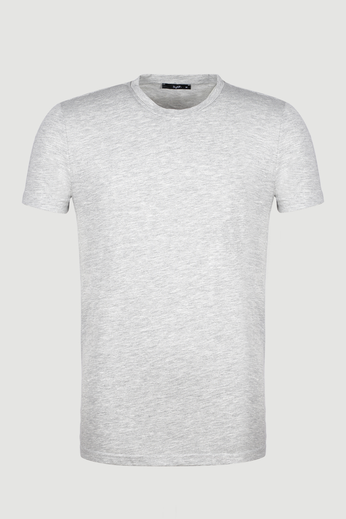 Erkek Pamuklu Bisiklet Yaka Slim Fit T-shirt (Easy Iron)